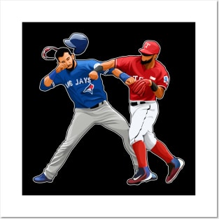 Jose Bautista Punch Rougned Odor Posters and Art